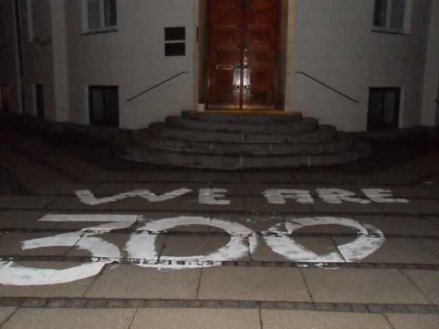 Solidarity action in Denmark in from of greek embassy: We are 300